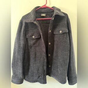 32 Degrees Charcoal Button-Up Sherpa Lined Jacket